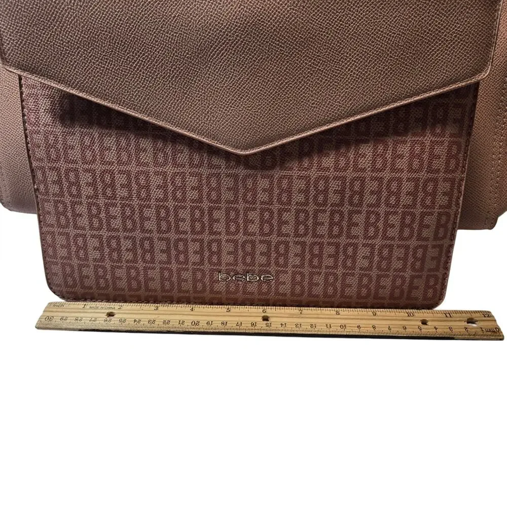 bebe Pink Tote with Monogram Clutch